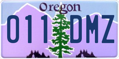 OR license plate 011DMZ