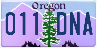 OR license plate 011DNA