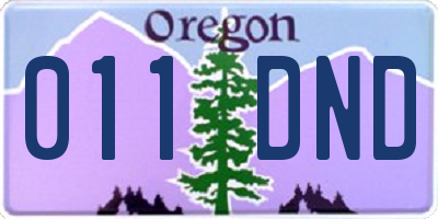 OR license plate 011DND