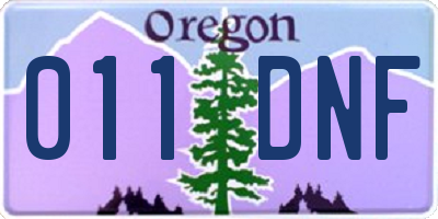 OR license plate 011DNF
