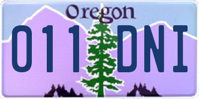 OR license plate 011DNI