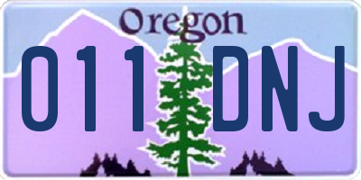 OR license plate 011DNJ