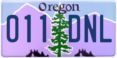 OR license plate 011DNL