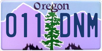 OR license plate 011DNM