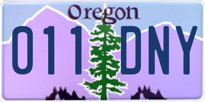 OR license plate 011DNY
