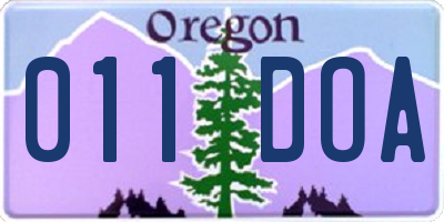 OR license plate 011DOA