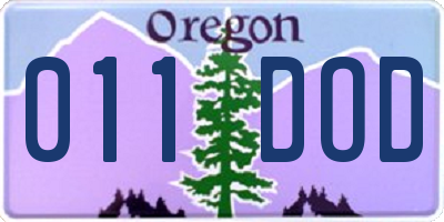 OR license plate 011DOD