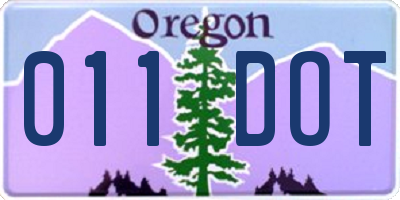 OR license plate 011DOT
