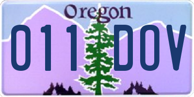 OR license plate 011DOV