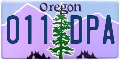 OR license plate 011DPA