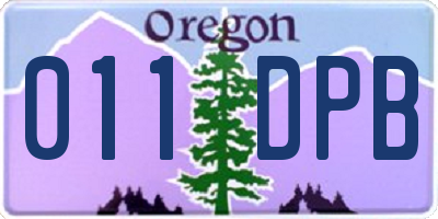 OR license plate 011DPB