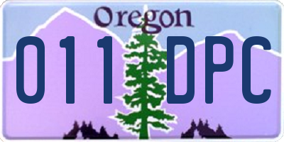 OR license plate 011DPC