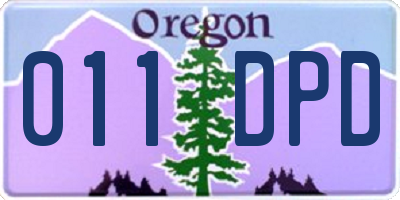 OR license plate 011DPD