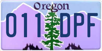 OR license plate 011DPF