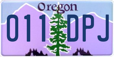 OR license plate 011DPJ