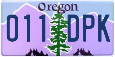 OR license plate 011DPK