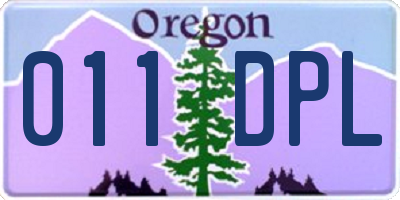 OR license plate 011DPL