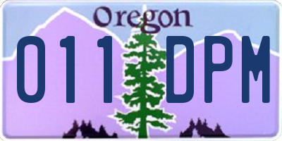 OR license plate 011DPM