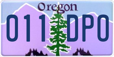 OR license plate 011DPO