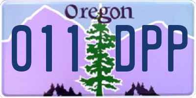 OR license plate 011DPP