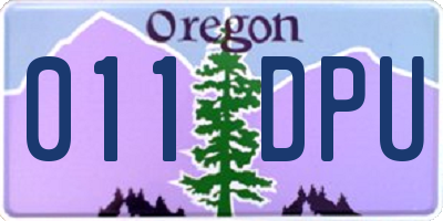 OR license plate 011DPU