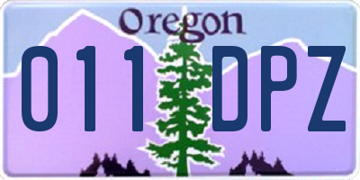 OR license plate 011DPZ