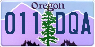 OR license plate 011DQA