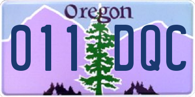 OR license plate 011DQC