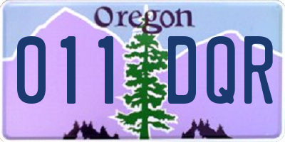 OR license plate 011DQR