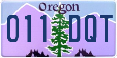 OR license plate 011DQT