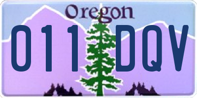 OR license plate 011DQV