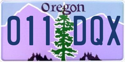 OR license plate 011DQX