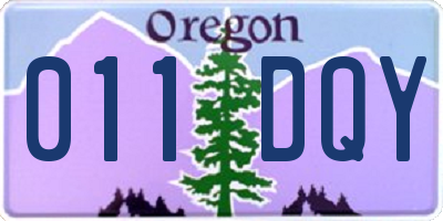 OR license plate 011DQY
