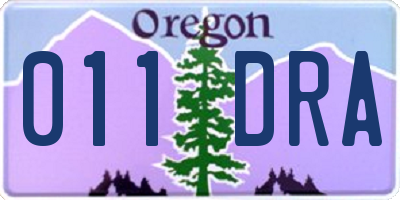 OR license plate 011DRA