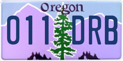 OR license plate 011DRB