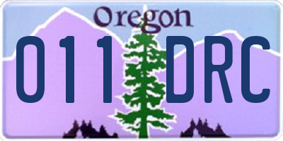 OR license plate 011DRC