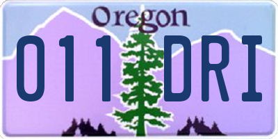 OR license plate 011DRI