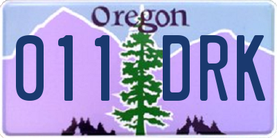 OR license plate 011DRK