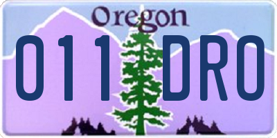 OR license plate 011DRO