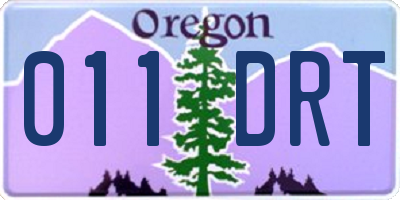 OR license plate 011DRT