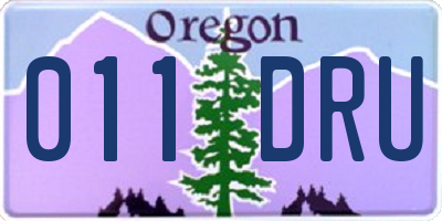 OR license plate 011DRU