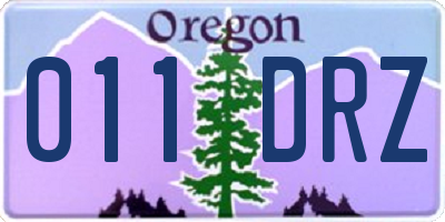 OR license plate 011DRZ