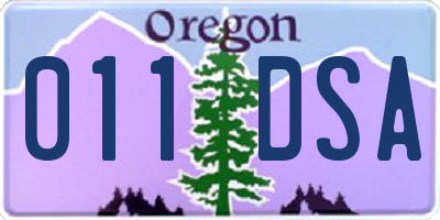 OR license plate 011DSA