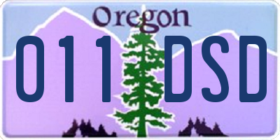 OR license plate 011DSD