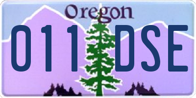 OR license plate 011DSE