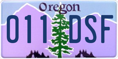 OR license plate 011DSF