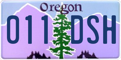 OR license plate 011DSH