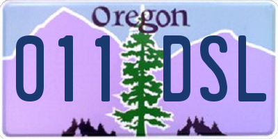 OR license plate 011DSL