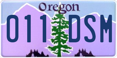 OR license plate 011DSM