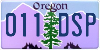 OR license plate 011DSP